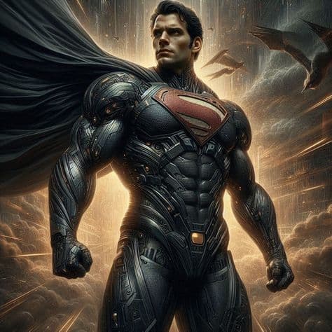 Superman con un traje oscuro